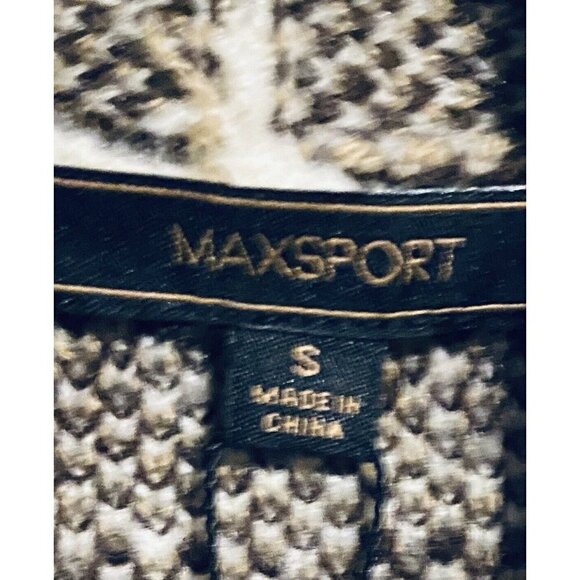 Max Sport Sweater Womens Small Twin Print Duster Cardigan Leopard Open Front - Picture 8 of 11